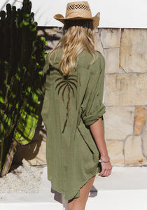 3 Palm Shirt Dress - Cactus