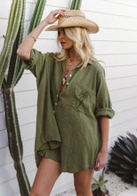 Load image into Gallery viewer, 3 Palm Shirt Dress - Cactus
