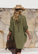 Load image into Gallery viewer, 3 Palm Shirt Dress - Cactus
