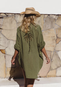 3 Palm Shirt Dress - Cactus