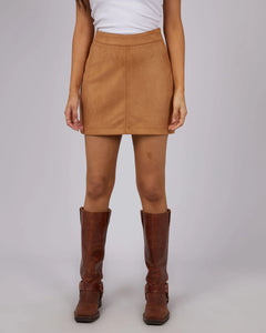 Dallas Suede Skirt - Tan