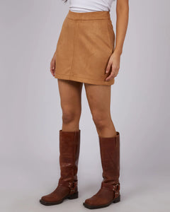 Dallas Suede Skirt - Tan