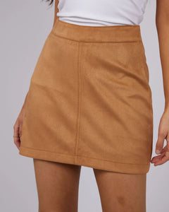 Dallas Suede Skirt - Tan