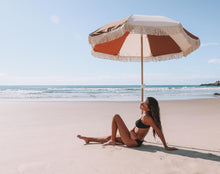 Load image into Gallery viewer, Beach Umbrella -Goldie - Bohemian Sundays, Salty Shadows, Buy Boho Bohemian Clothing Online Australia, Kivari, Arnhem, Rowie, Will and Bear, Wandering Folk, Skinned, Barefoot Blonde
